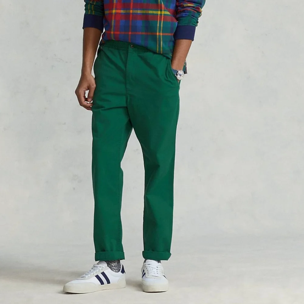 Vintage Polo Ralph Lauren Men's Green Lightweight Cotton Chino Pants 34x34 - Picture 9 of 9